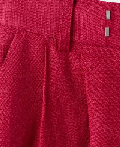 Mango Mid-rise Lyocell Pants In Red
