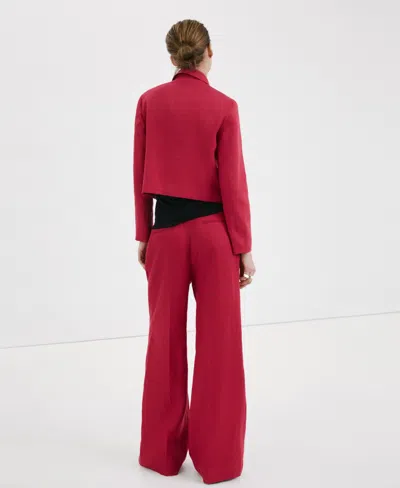Mango Mid-rise Lyocell Pants In Red