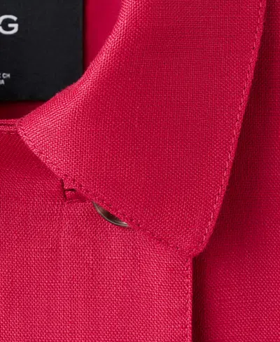 Mango Double Breasted Linen Jacket In Red
