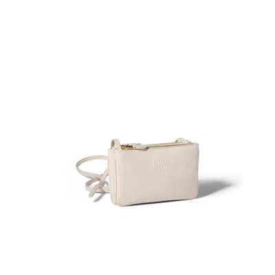 Miu Miu Leather Pouch In White