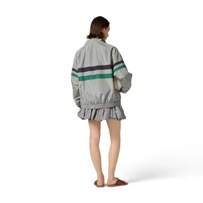 Miu Miu Striped Jacket Front Pockets Elasticated Cuffs In Gold