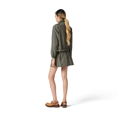Miu Miu Technical Fabric Tailored Blouson Jacket In Multi