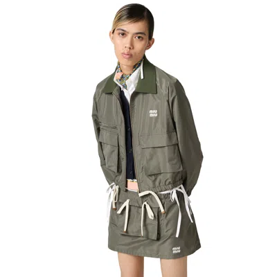 Miu Miu Technical Fabric Tailored Blouson Jacket In Multi