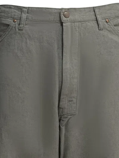 Beams Plus Painter Grey Cotton Linen Work Pants In Gray