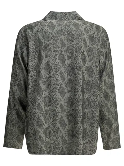 Needles Cowboy One Up Shirt Python Jacquard In Gray