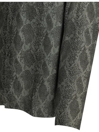 Needles Cowboy One Up Shirt Python Jacquard In Gray