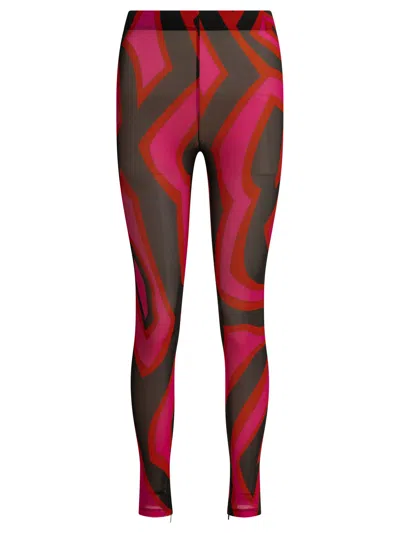 Pucci Marmo Legging Sheer Pattern Stretch Pants In Multi