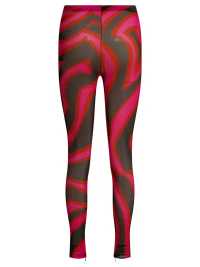Pucci Marmo Legging Sheer Pattern Stretch Pants In Multi