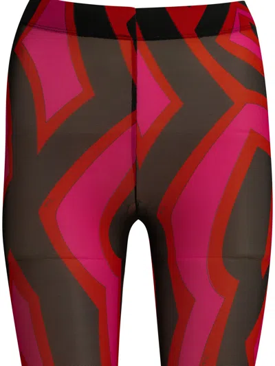 Pucci Marmo Legging Sheer Pattern Stretch Pants In Multi
