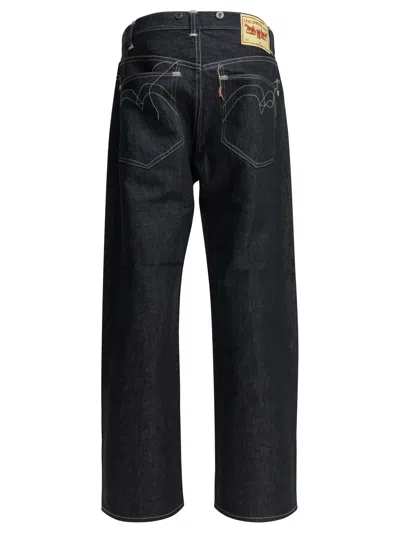 Junya Watanabe Navy Blue Solid Jeans In Black