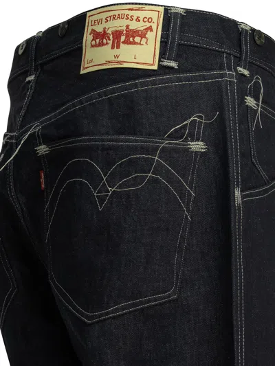 Junya Watanabe Navy Blue Solid Jeans In Black