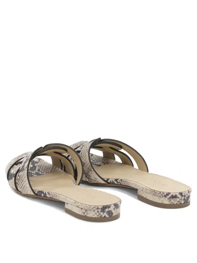 Sergio Levantesi Norma6 Snake-effect Caged Sandals In White