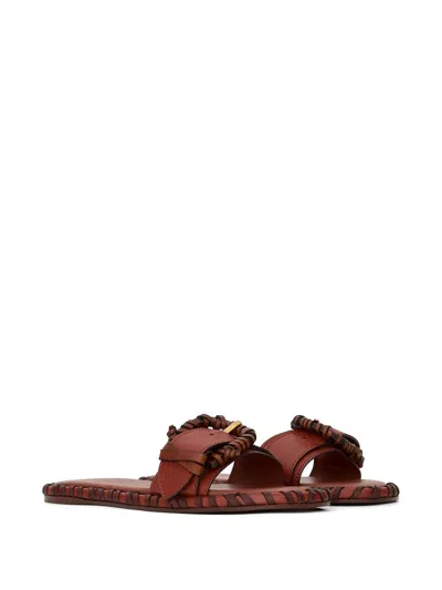 Zimmermann Alchemy Leather Sandals Open Toe Flat Sole In Multi