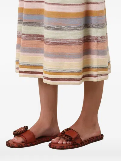 Zimmermann Alchemy Leather Sandals Open Toe Flat Sole In Multi