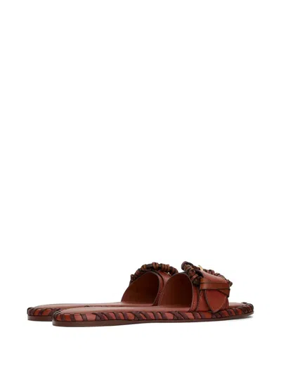 Zimmermann Alchemy Leather Sandals Open Toe Flat Sole In Multi