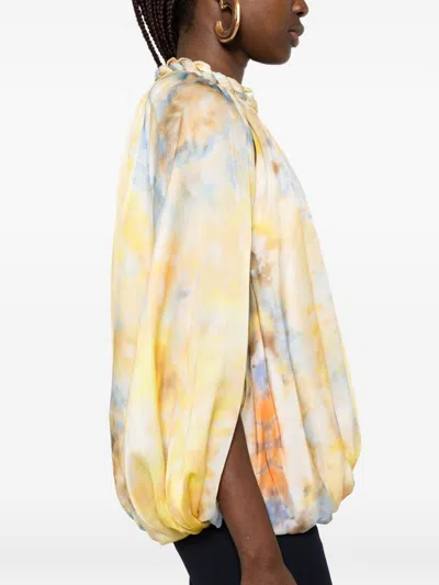 Zimmermann Alchemy Printed Blouse In Yellow