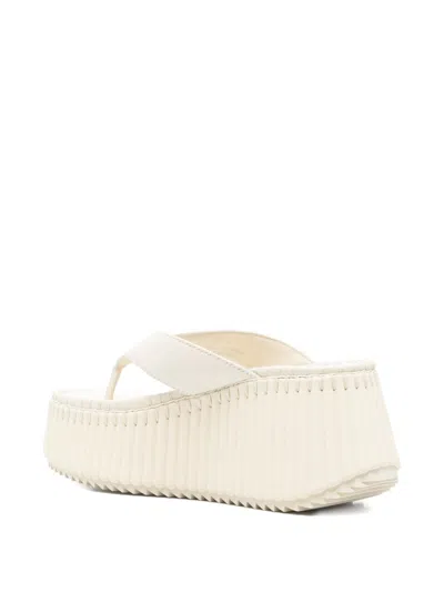 Chloé White Platform Sandals In White
