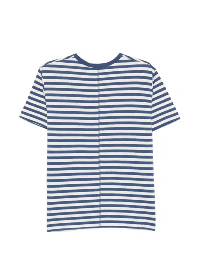 Dunst Striped Cotton T-shirt In Blue