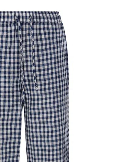 Dunst Checked Drawstring Trousers In Multi
