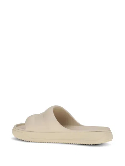 Moncler Platform Logo Slides Open Toe Rubber Sole In White
