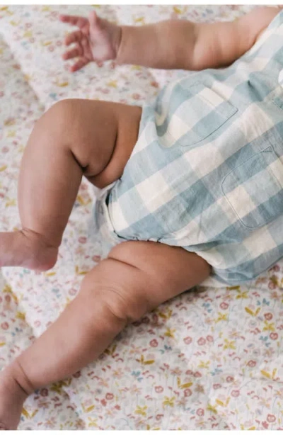 Pehr Gingham Check Patch Pocket Organic Cotton Bubble Romper In Multi