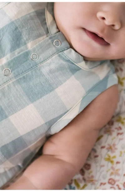 Pehr Gingham Check Patch Pocket Organic Cotton Bubble Romper In Multi
