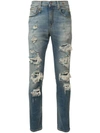 R13 RIPPED SKINNY JEANS,R13M019925311880205