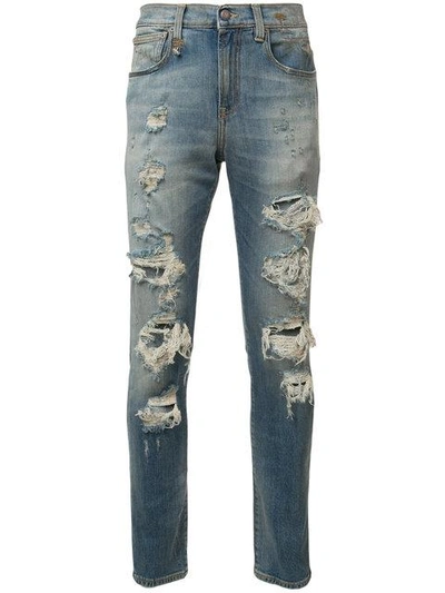 R13 Ripped Skinny Jeans In Blue