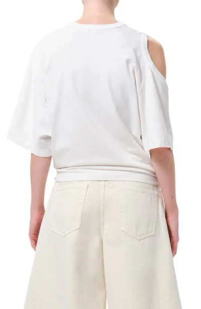 Agolde Shoulder Cut Out T-shirt In White