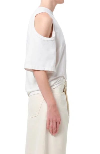 Agolde Shoulder Cut Out T-shirt In White