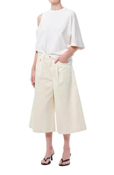 Agolde Shoulder Cut Out T-shirt In White