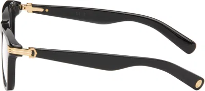 Cartier Black Premiare Rectangular Acetate Glasses In Black