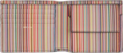 Paul Smith Stripe Interior Billfold Wallet Black In Black