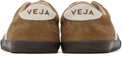 Veja Volley Tent Brown And White Suede Sneakers In Multi