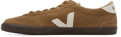 Veja Volley Tent Brown And White Suede Sneakers In Multi