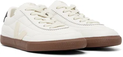 Veja Panenka Leather Sneakers In White And Cream In Neutral