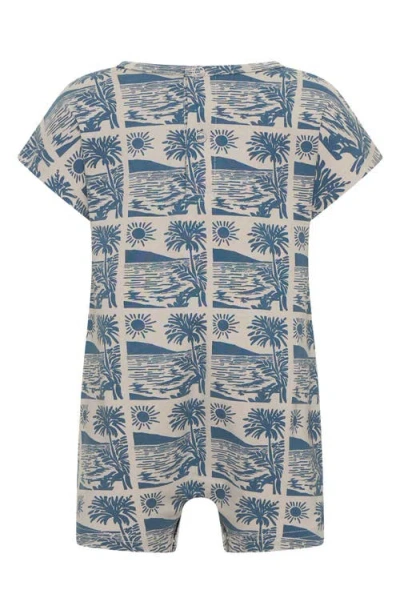 Tiny Tribe Ocean Print Romper In Gray