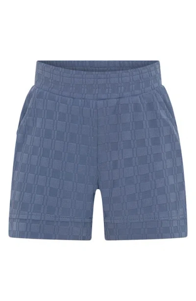 Tiny Tribe Textured Drawstring Shorts In Blue