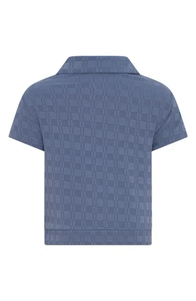 Tiny Tribe Textured Button-up Shirt In Blue