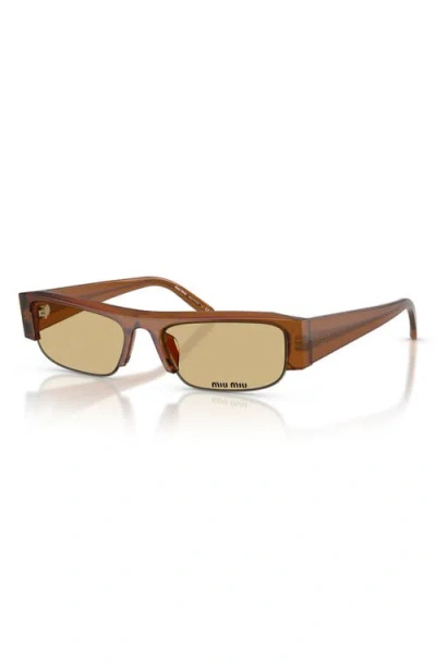 Miu Miu 54mm Rectangular Sunglasses In Brown
