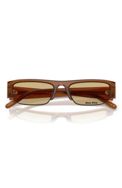 Miu Miu 54mm Rectangular Sunglasses In Brown