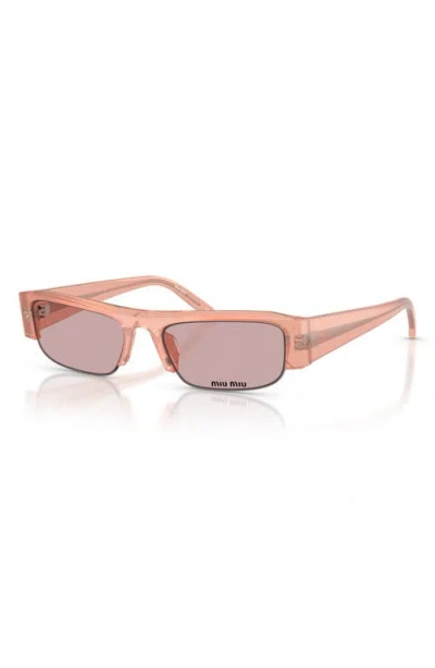Miu Miu 54mm Rectangular Sunglasses In Pink
