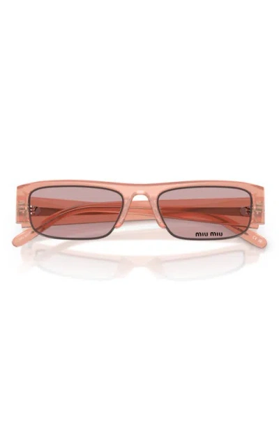 Miu Miu 54mm Rectangular Sunglasses In Pink