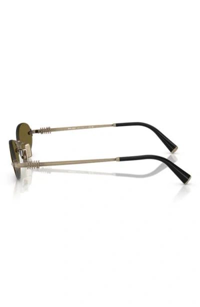 Miu Miu Womens Gold A54s Oval-frame Metal Sunglasses In Green