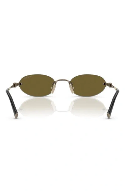 Miu Miu Womens Gold A54s Oval-frame Metal Sunglasses In Green