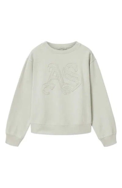 Allsaints Womens Sea Green Pippa Snarl Logo-embroidered Cotton Sweatshirt In Green
