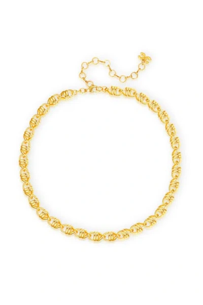 Classicharms Solid Mariner Anchor Chain Necklace In Gold