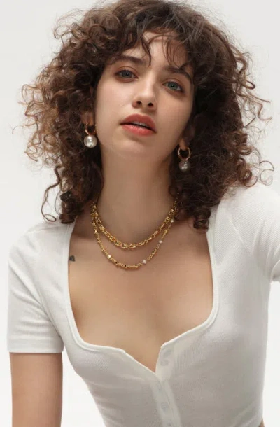 Classicharms Solid Mariner Anchor Chain Necklace In Gold