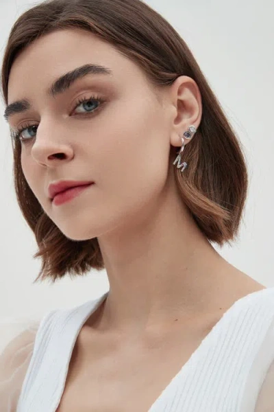 Classicharms Aurora Bezel Set Solitaire Stud Earrings In Silver