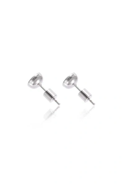 Classicharms Aurora Bezel Set Solitaire Stud Earrings In Silver